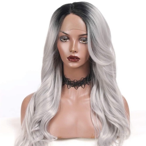 1B/Grey Ombre Lace Front Side Part Wig